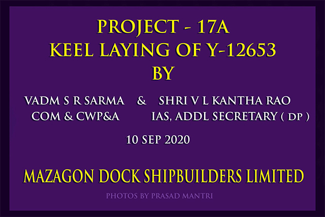 Project P17A - Keel Laying Of Yard 12653 On 10th September 2020