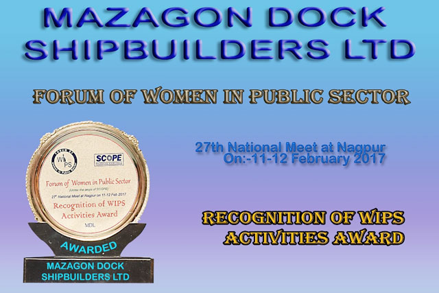 MDL WIPS Cell (Forum Of Women In Public Sector) Received Award At 27th National Meet, Nagpur On 11th Feb 2017