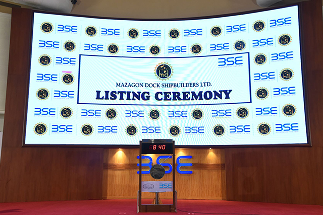 Listing Ceremony Of Mazagon Dock Shipbuilders Limited At BSE On 12 October, 2020
