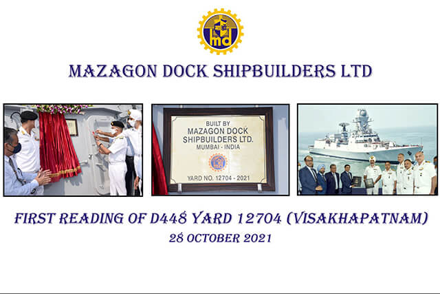 First Reading Of D448 Yard 12704 (Visakhapatnam) - 28 October 2021