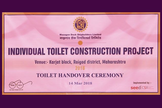 MDL CSR Project - Individual Toilet Construction Project At Karjat Block, Raigad On 14th March 2018