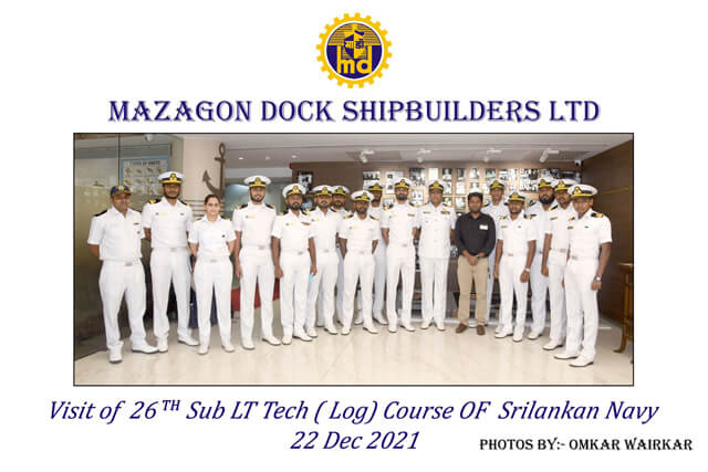
Visit Of 26th Sub LT Tech (LOG) Course Of SriLankan Navy On 22 Nd December 2021