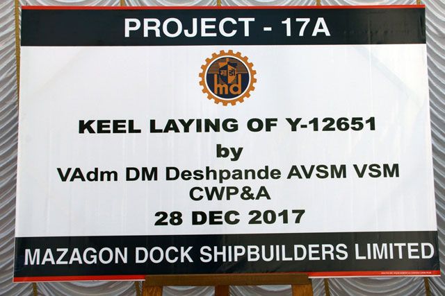 Project 17A - Keel Laying Of Yard 12651 On 28th December 2017