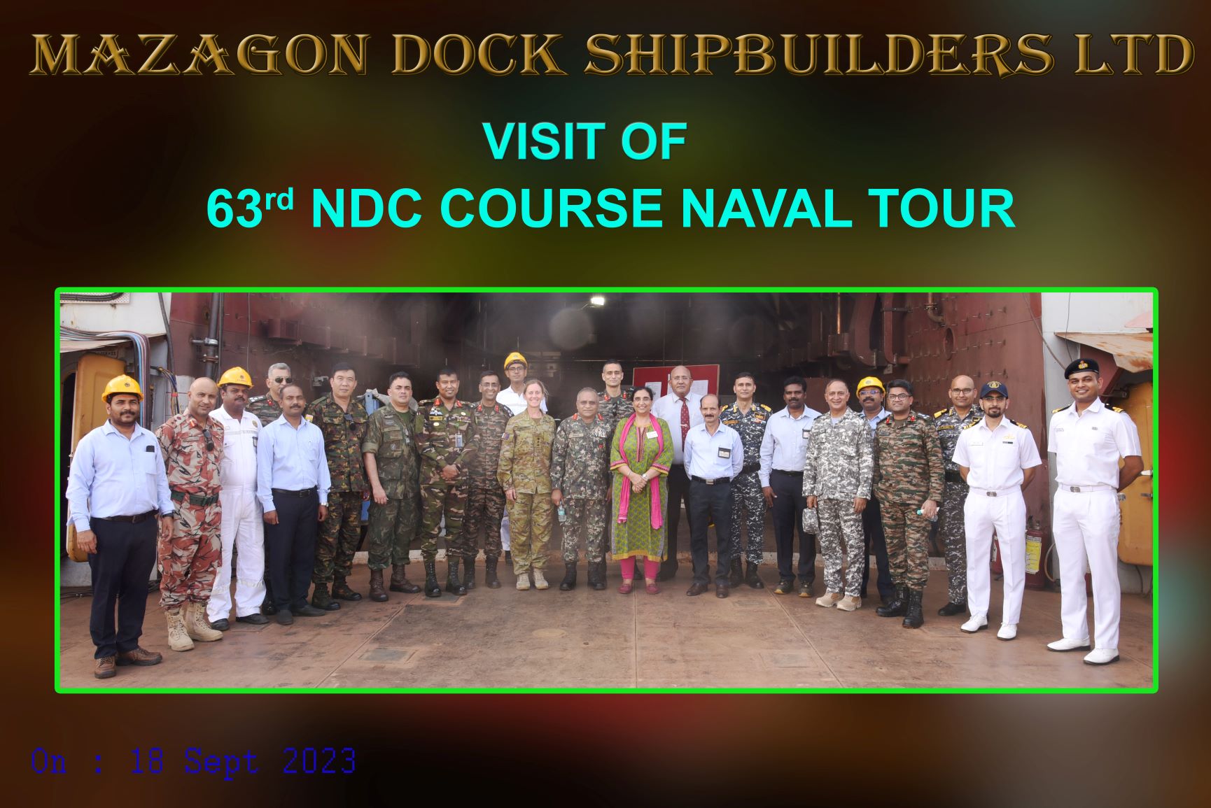 Visit of 63rd NDC Naval tour -18.09.2023