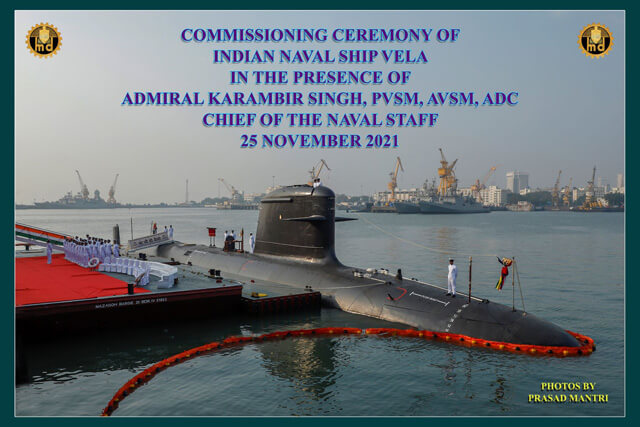 Commissioning Ceremony Of INS Vela On 25th November 2021