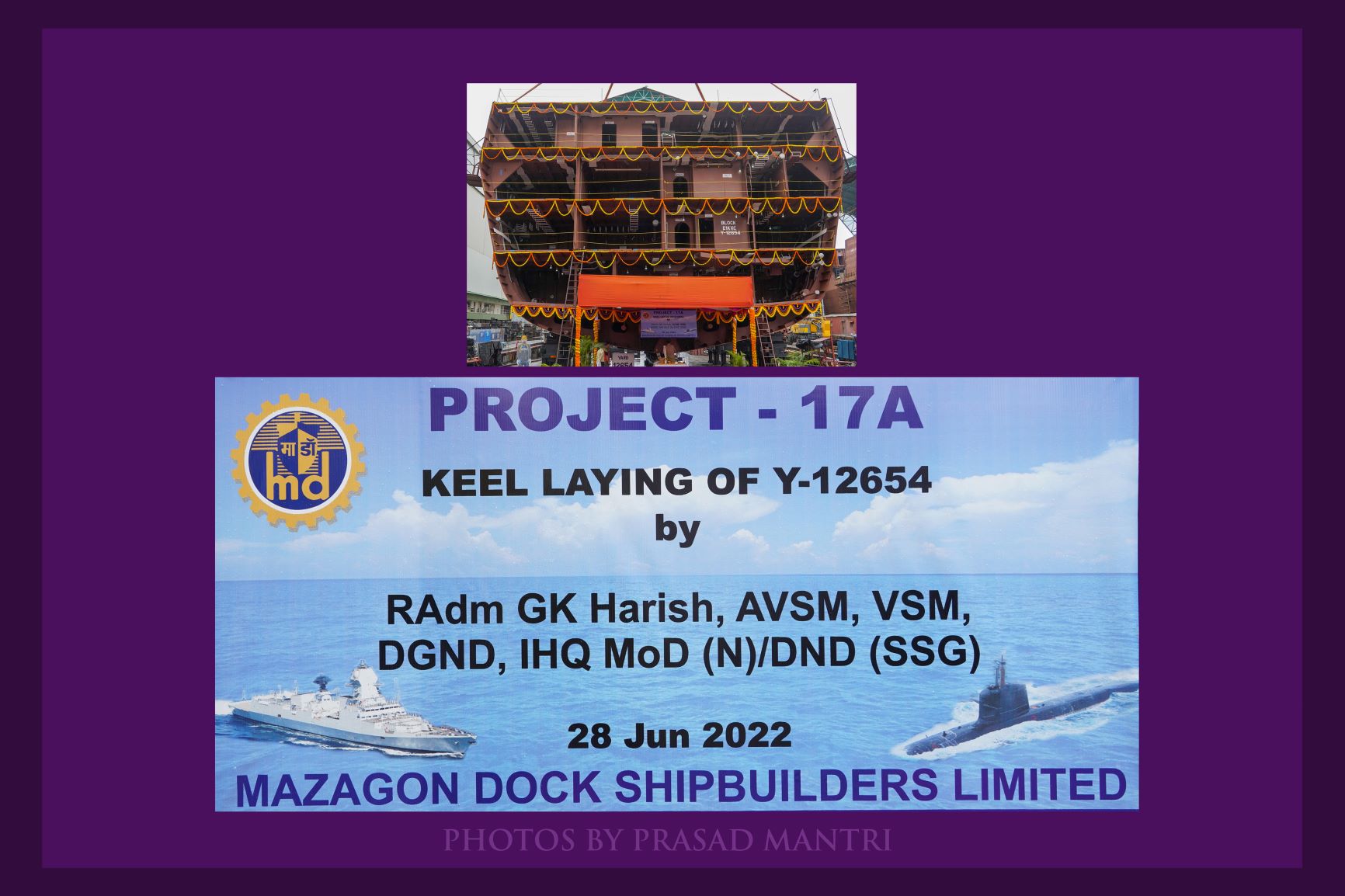 Keel Laying Of Y-12654 - 28th June 2022