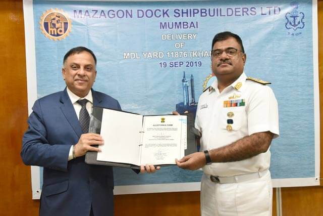 Delivery Of Yard 11876 (Khanderi) On 19th September 2019123