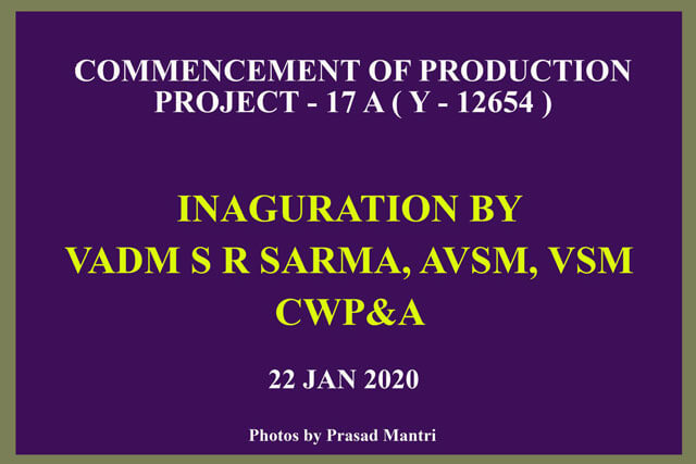 Commencement Of Production Project P17A (Y-12654) On 22nd January 2020