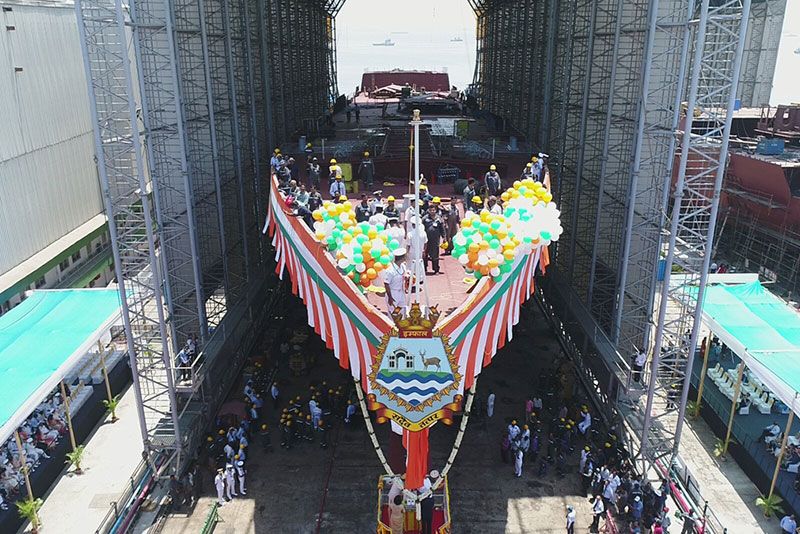 Launching Of Third Destroyer Of Project 15B "IMPHAL" On 20th April 2019123