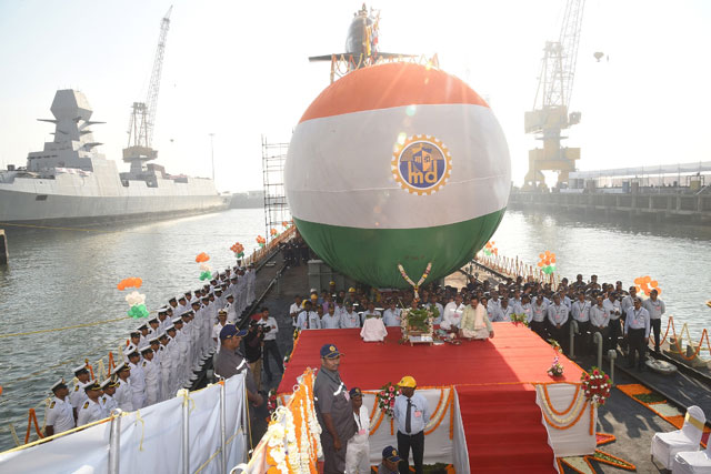 Launching Of The Third Submarine Of Project 75 'KARANJ' On 31st January 2018123 - Image 10