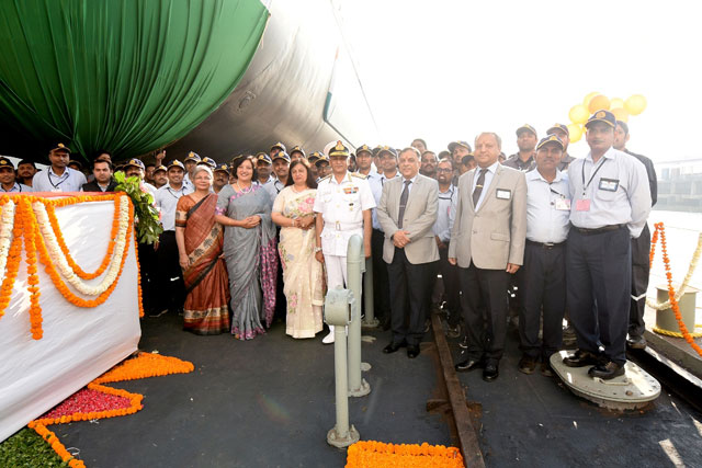 Launching Of The Third Submarine Of Project 75 'KARANJ' On 31st January 2018123 - Image 12