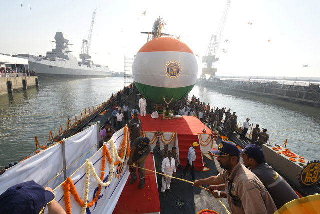 Launching Of The Third Submarine Of Project 75 'KARANJ' On 31st January 2018123 - Image 13