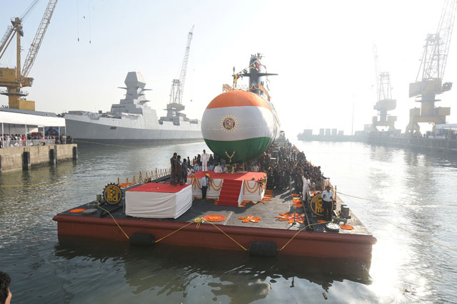 Launching Of The Third Submarine Of Project 75 'KARANJ' On 31st January 2018123 - Image 14