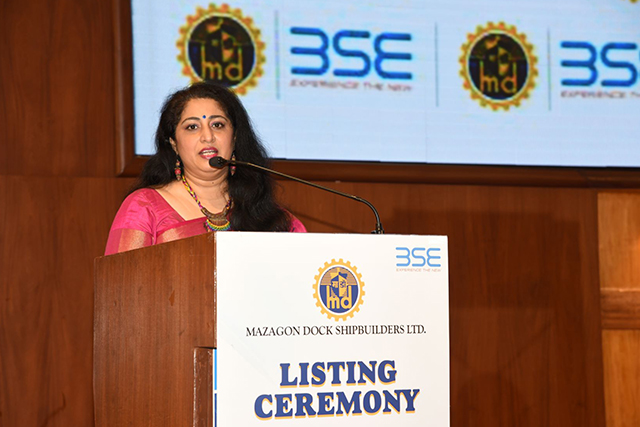 Listing Ceremony Of Mazagon Dock Shipbuilders Limited At BSE On 12 October, 2020123