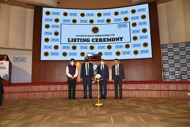 Listing Ceremony Of Mazagon Dock Shipbuilders Limited At BSE On 12 October, 2020123