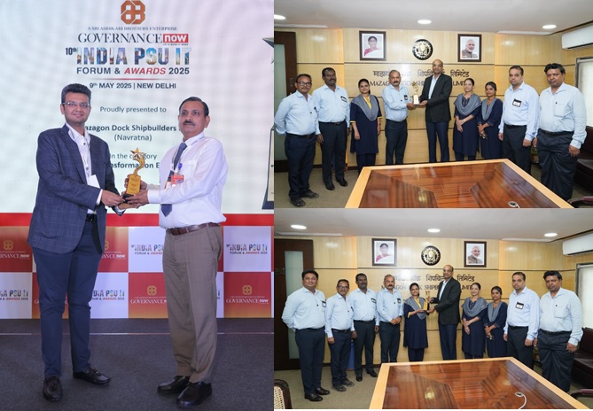 MDL RECEIVED “GOVERNANCE NOW 10TH PSU IT AWARD 2025” FOR ‘DIGITAL TRANSFORMATION EXCELLENCE AWARD’ AND ‘DIGITAL TRANSFORMATION LEADER AWARD’